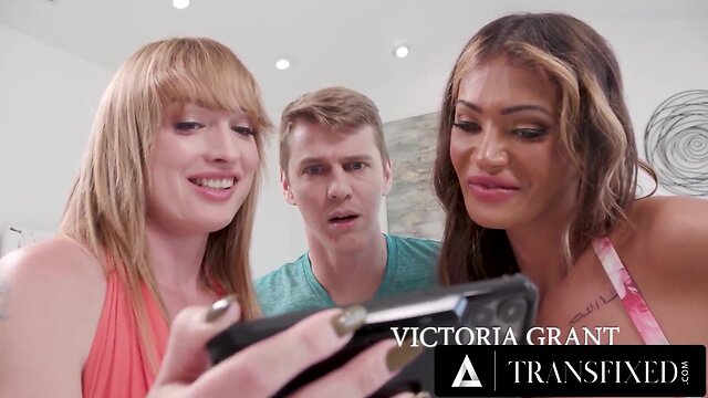 Two hot transsexuals Blake Lovely and Sage Roux getting fucked deep in their asses