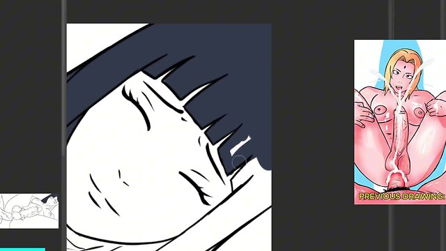 Tranny Hinata gets her asshole gapped by BBC while her huge dick is erect