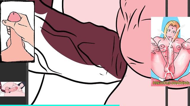 Tranny Hinata gets her asshole gapped by BBC while her huge dick is erect