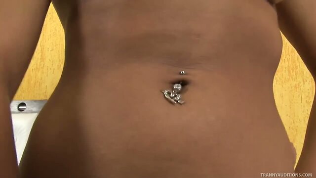 Latina shemale masturbates her bone