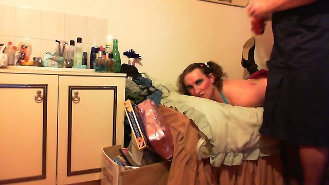 Hogtied Sissy is Gagged