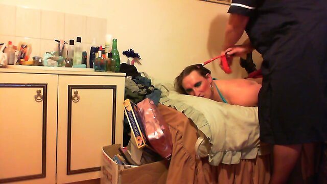 Hogtied Sissy is Gagged