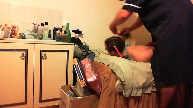 Hogtied Sissy is Gagged