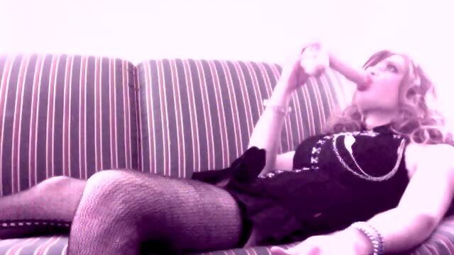 Crossdresser - stroking my cock