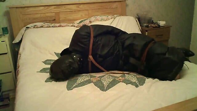 Leather and Crossdressing -- Self Bondage!