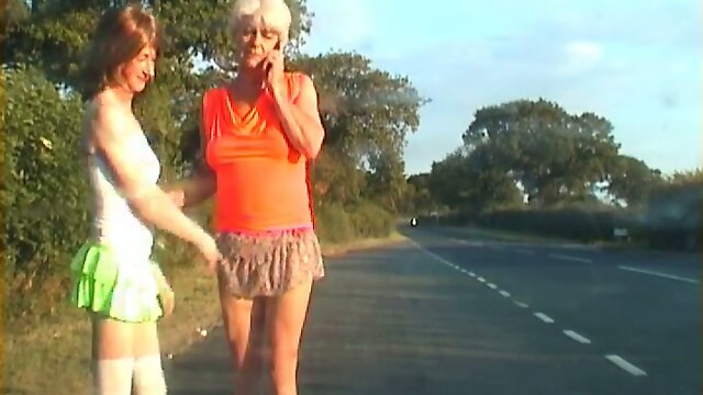 Lisa joins Zoe flaunting and sucks her cock in public