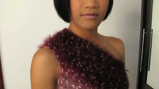 Asian ladyboy cumshot after masturbation.