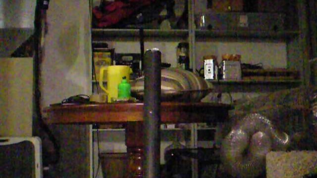 Nasty crossdresser sits on a stick