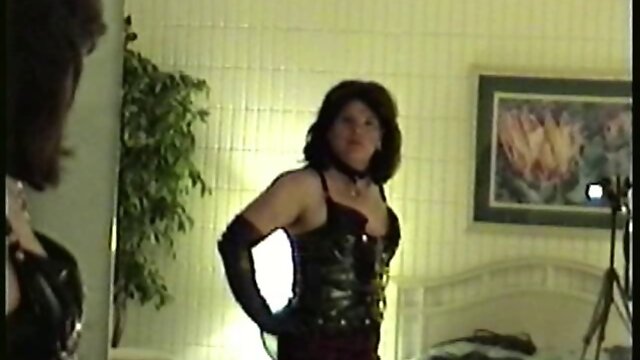 Nasty tranny slut tries on a new outfit