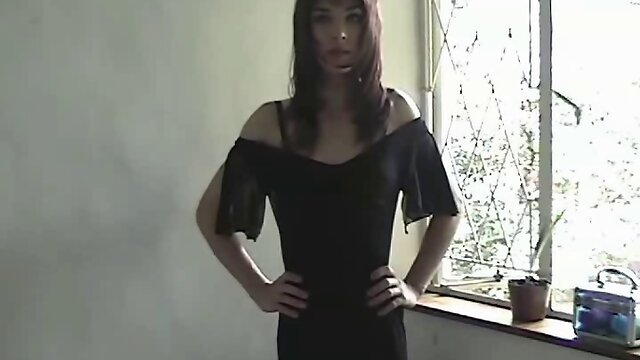 Cute teen tranny shows off