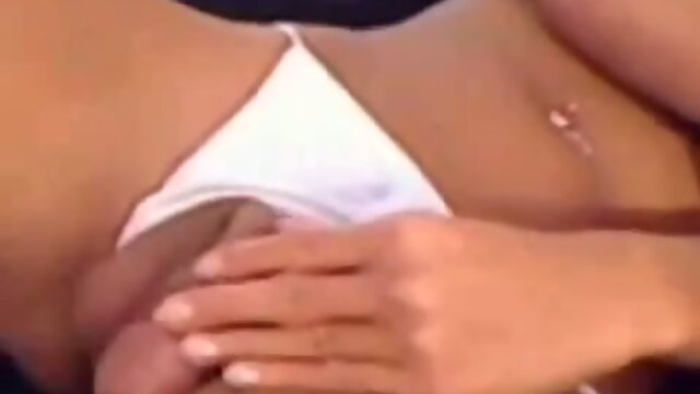 Asian ladyboy is jerking off on cam.